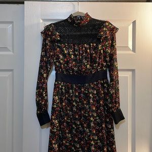 ModCloth x Anna Sui Floral Long Sleeve MIDI Dress